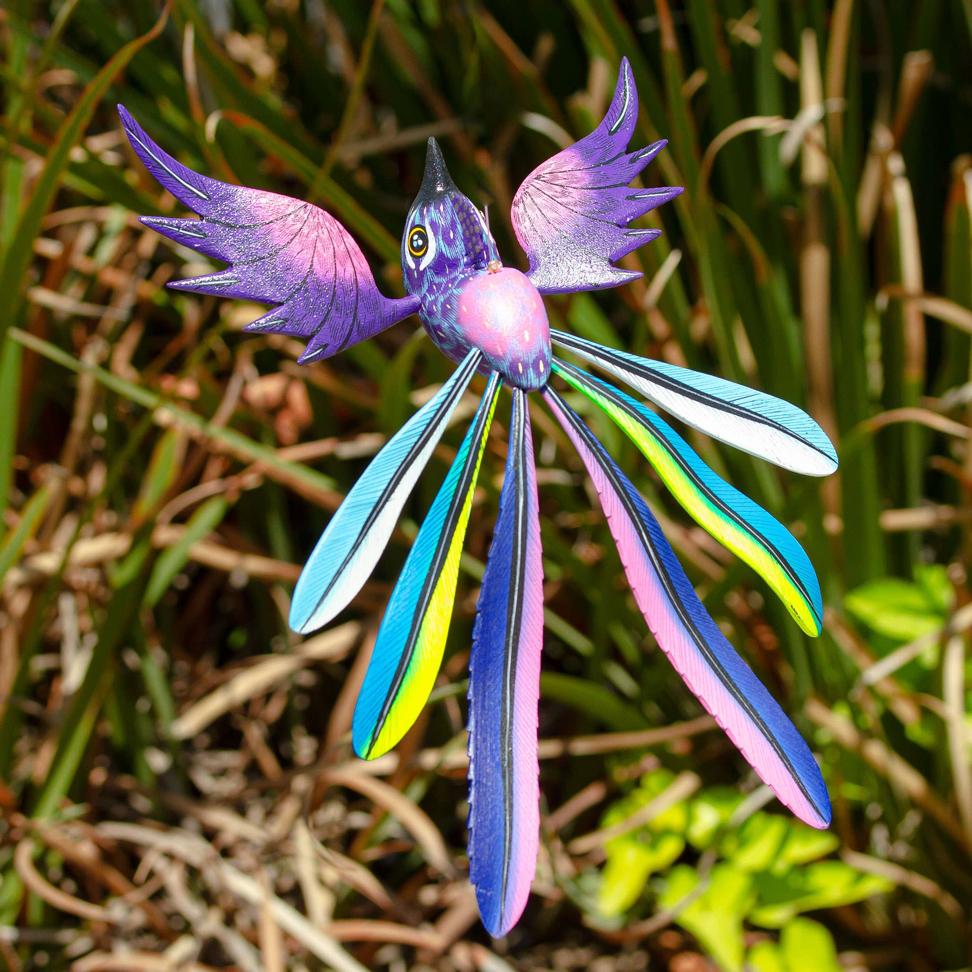 Purple Quetzal Handmade Wood Alebrije Sculpture