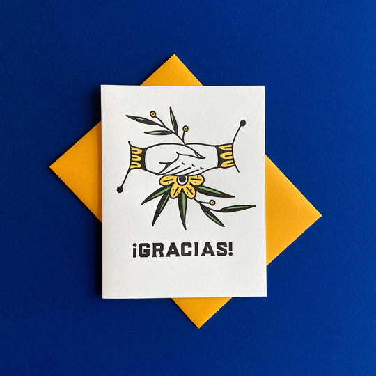 Gracias Handshake Letterpress Greeting Card