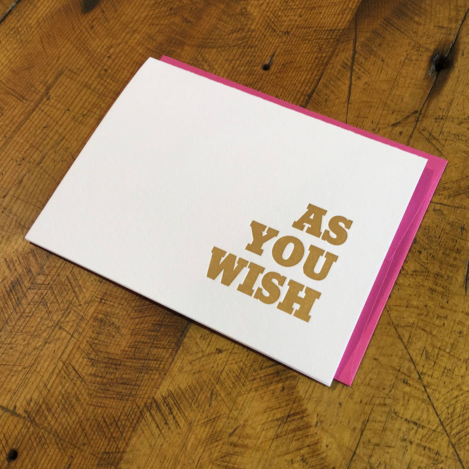 As You Wish Letterpress Card