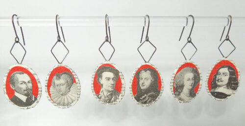 French Dictionary Portrait Earrings by Sally Prangley