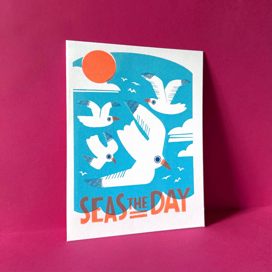 Seas the Day Risograph Greeting Card