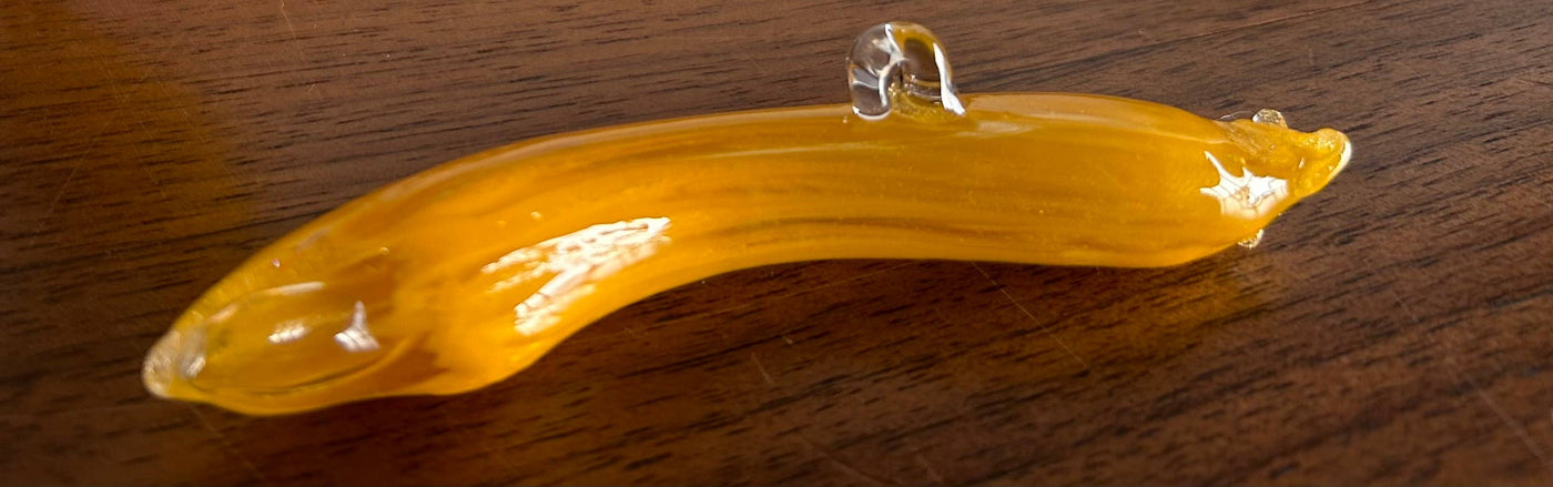 Banana Slug Hand Blown Glass Ornament