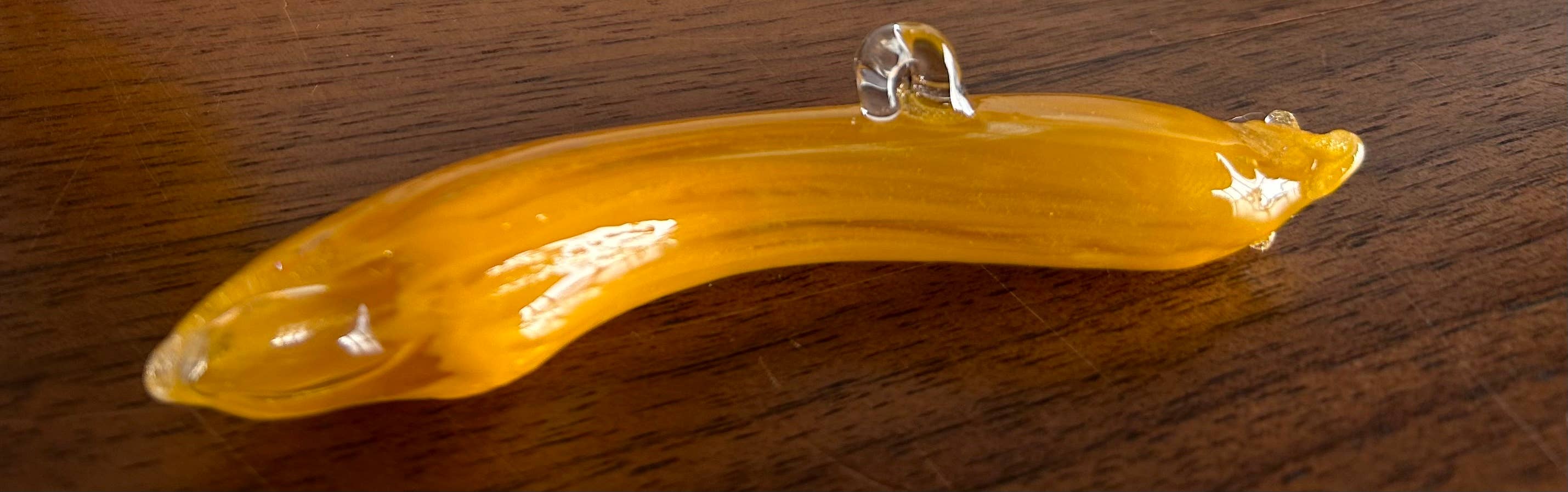 Banana Slug Hand Blown Glass Ornament