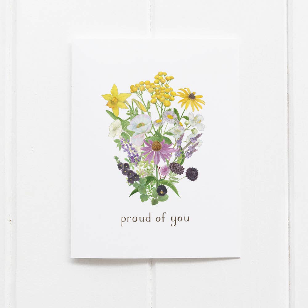 Nonbinary Pride Bouquet Card, LGBTQ Pride Greeting Card