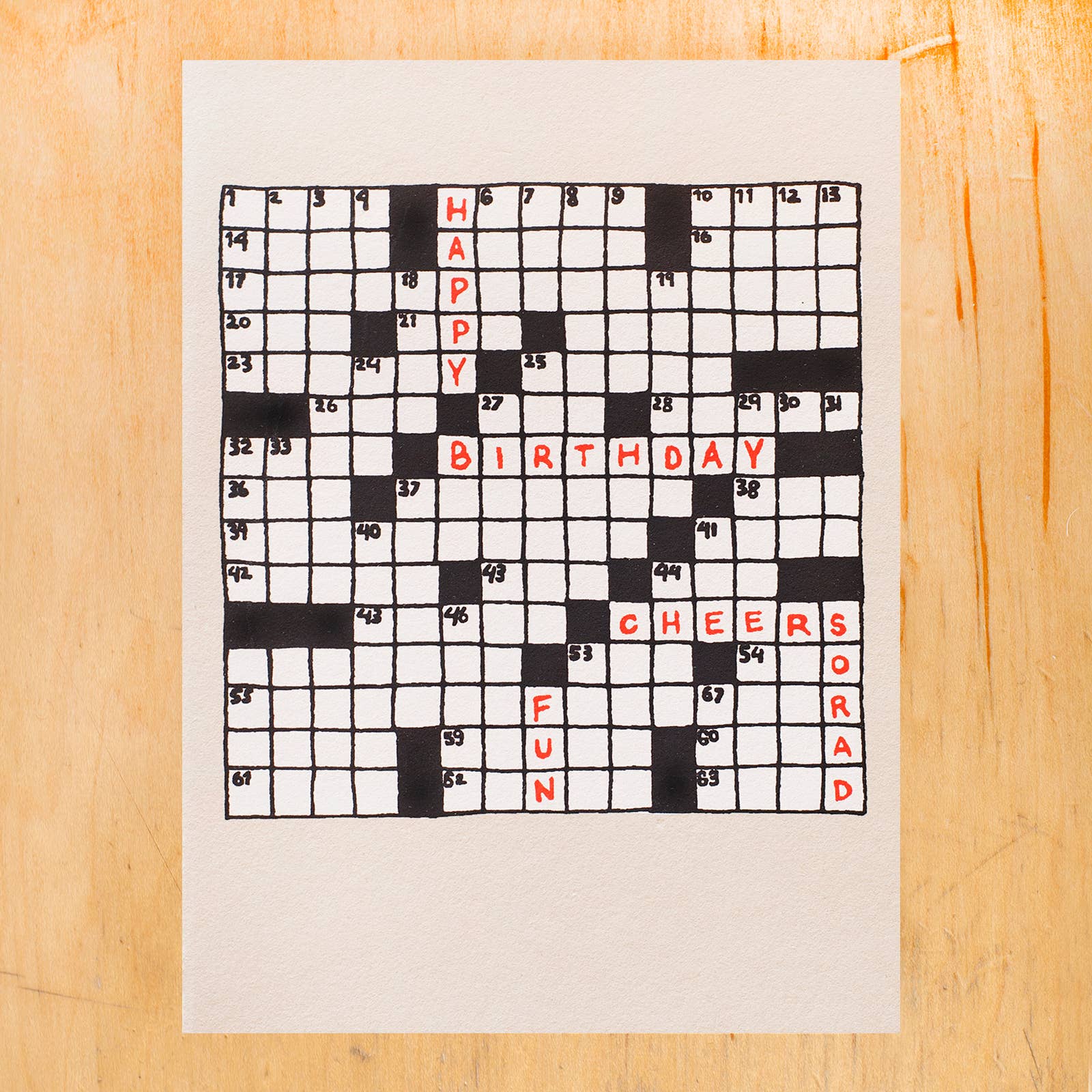 Birthday Crossword Greeting Card