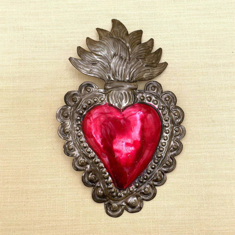 Large Tin Heart Ornament, Napoli, Mexico