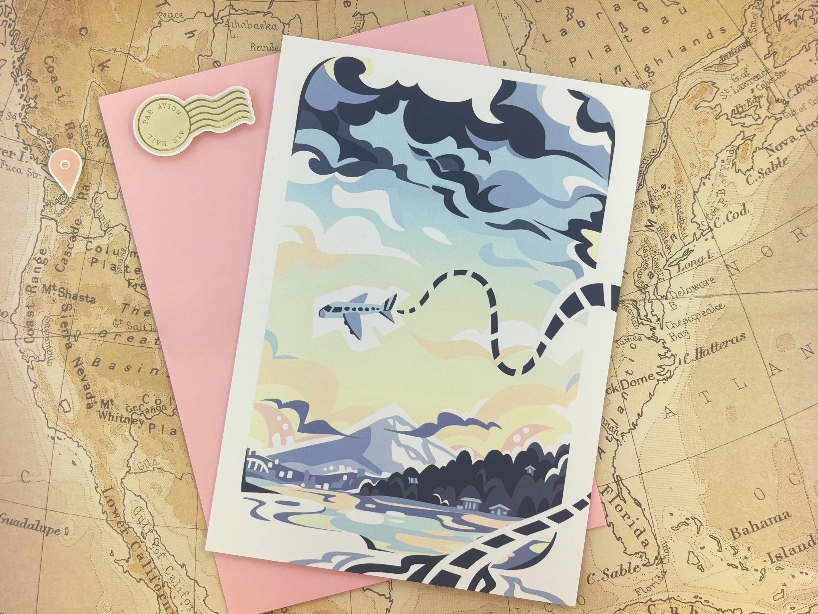 Mount Rainier on Puget Sound Travel Greeting Card