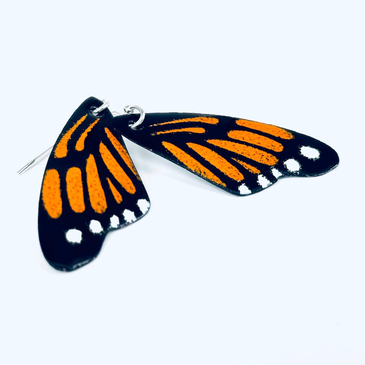 Orange Monarch Butterfly Earrings