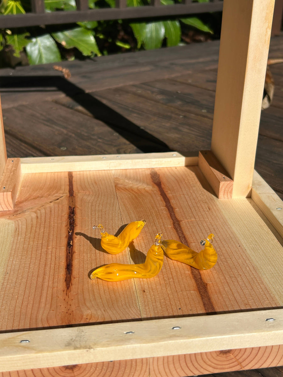 Baby Banana Slug Hand Sculpted of Solid Glass
