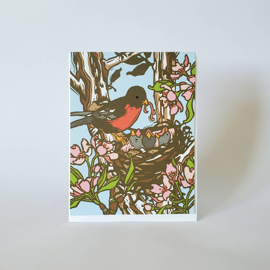 Mama Robin Red Breast Mother's Day Greeting Card