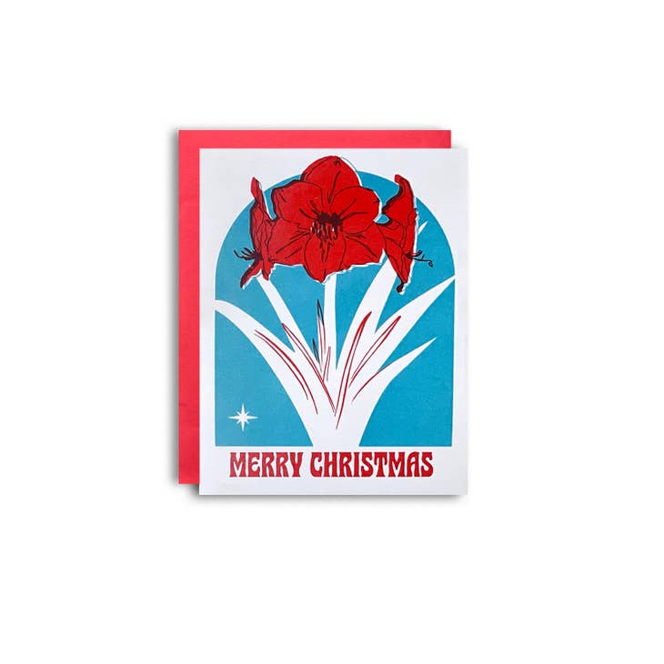 Amaryllis Christmas Holiday Card