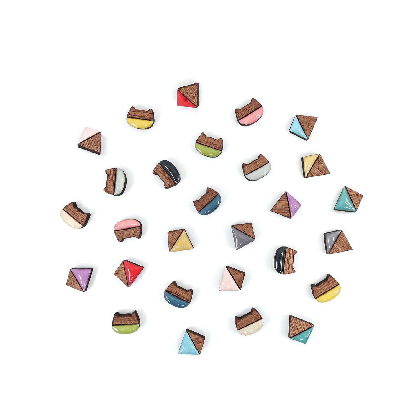 Mini Cat Studs: Bright Colors