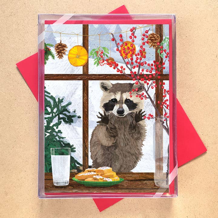 Hearth Raccoon Boxed Holiday Cards