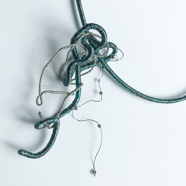 Squiggle Necklace and Earring Set by Bella Kim