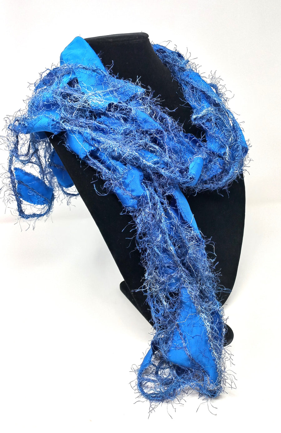 Indigo Blue Mixed Media Scarf by Bella Kim