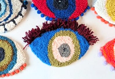 Tufted Evil Eyes by Trisha Gilmore