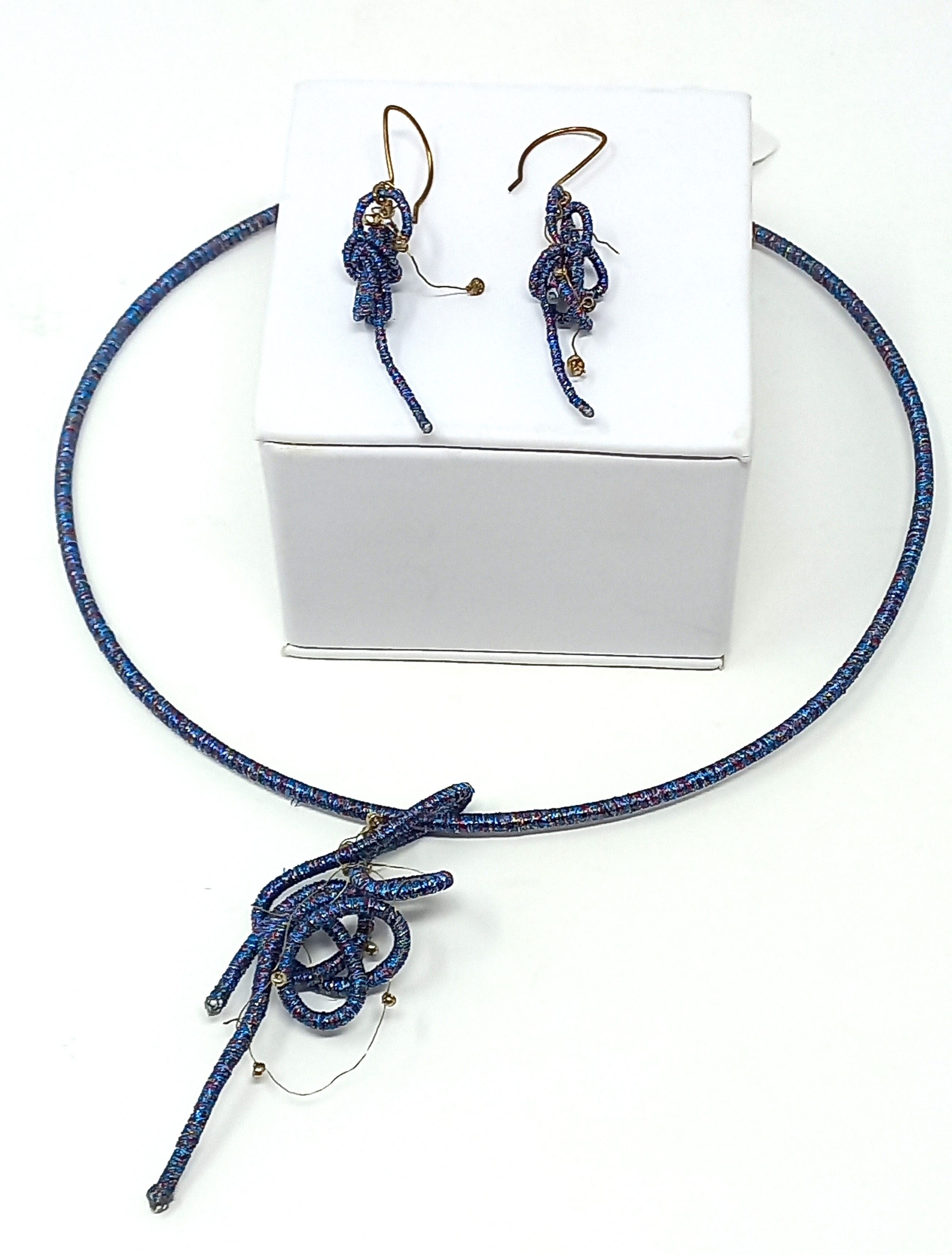 Squiggle Necklace and Earring Set by Bella Kim