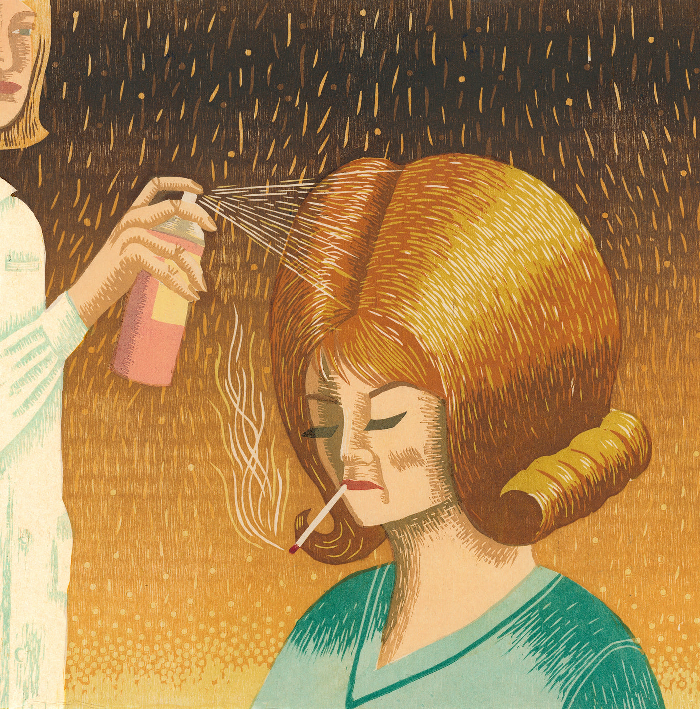 Bouffant Print by Marian Wachter