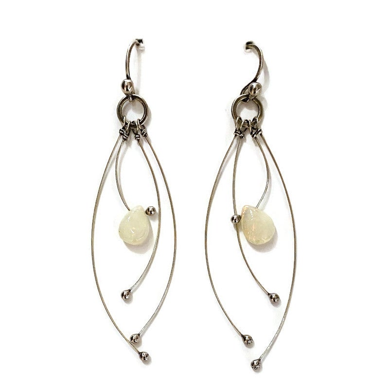Tickle Earrings in White Opal by Zuzko