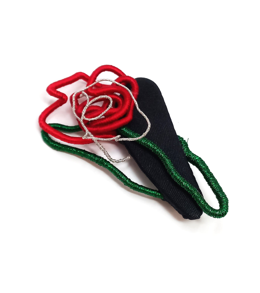 Large Christmas Rose Wire Pin #2 by Bella Kim