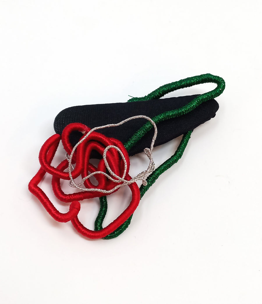 Large Christmas Rose Wire Pin #2 by Bella Kim