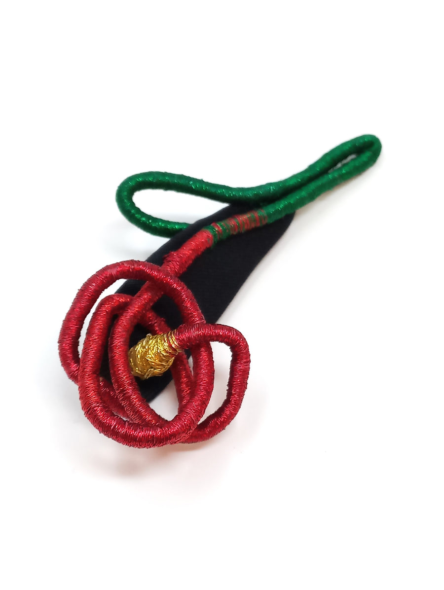 Large Christmas Rose Wire Pin #1 by Bella Kim