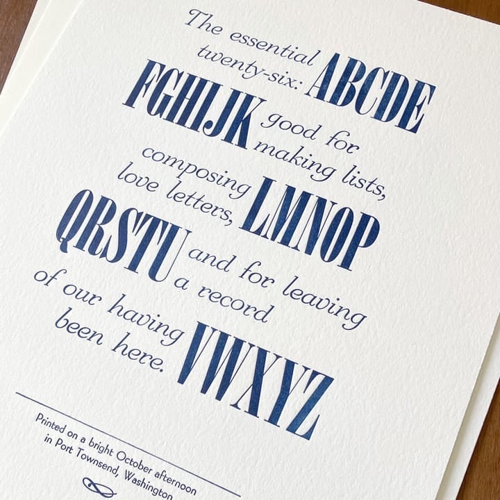The Essential Twenty-Six Print by Ellie Matthews
