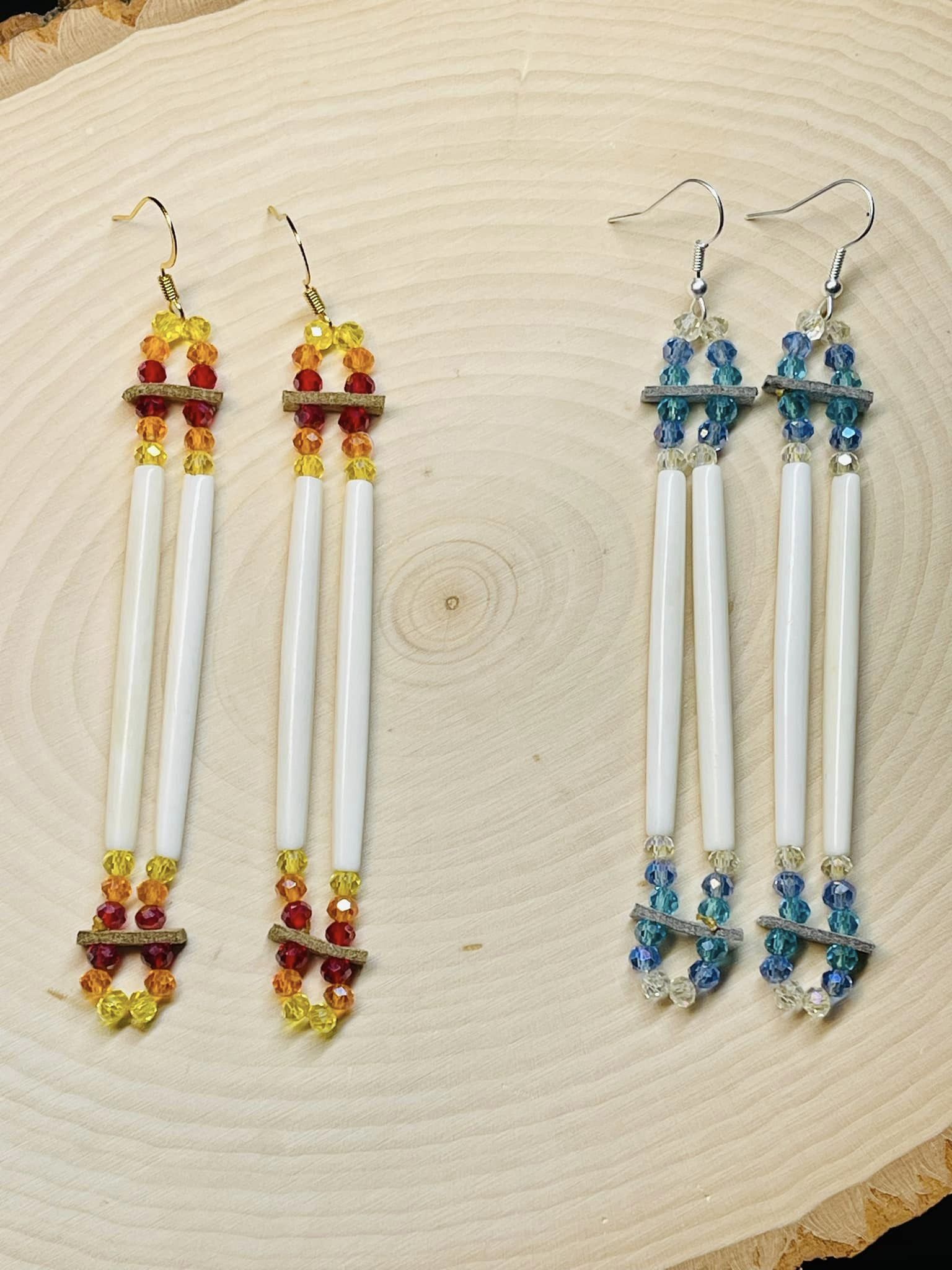 Large Deer Bone Earrings by Jo Citlali