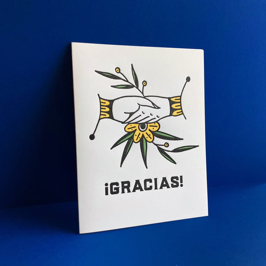 Gracias Handshake Letterpress Greeting Card