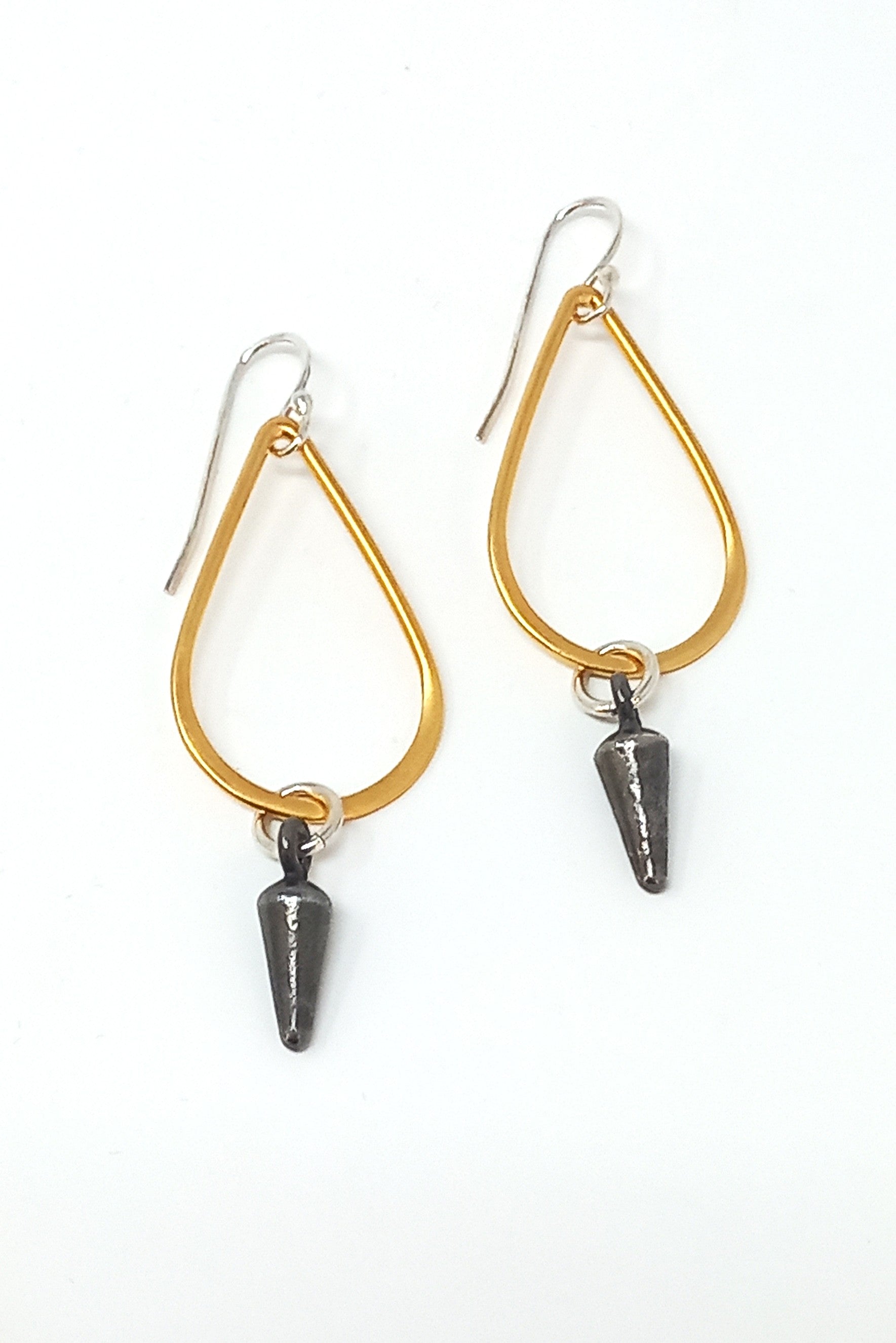E115 Small Vermeil Ring with Silver Ball Earrings