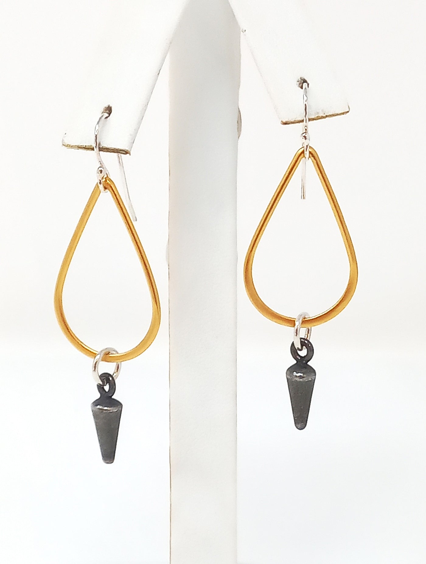 E115 Small Vermeil Ring with Silver Ball Earrings