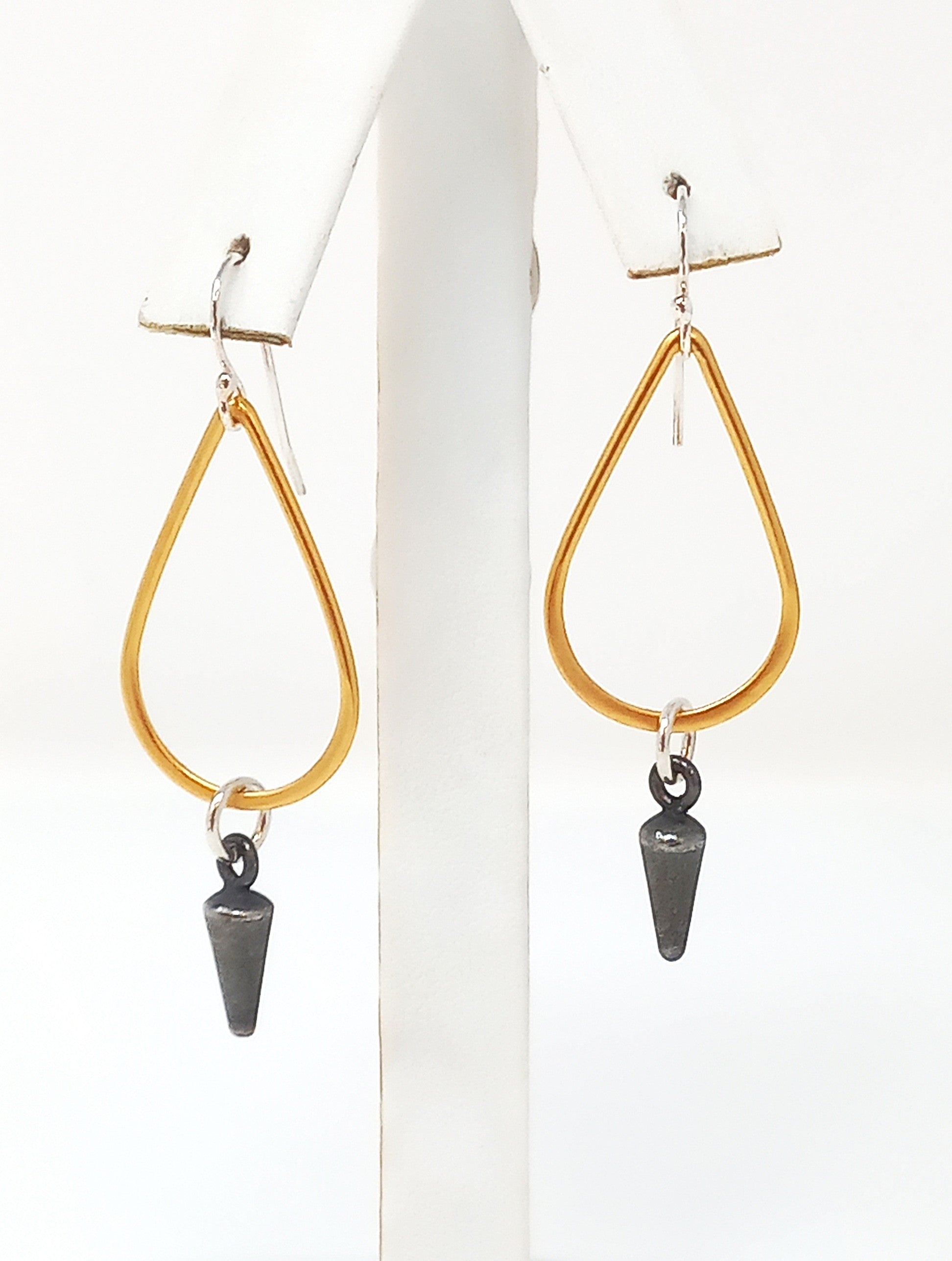 E115 Small Vermeil Ring with Silver Ball Earrings