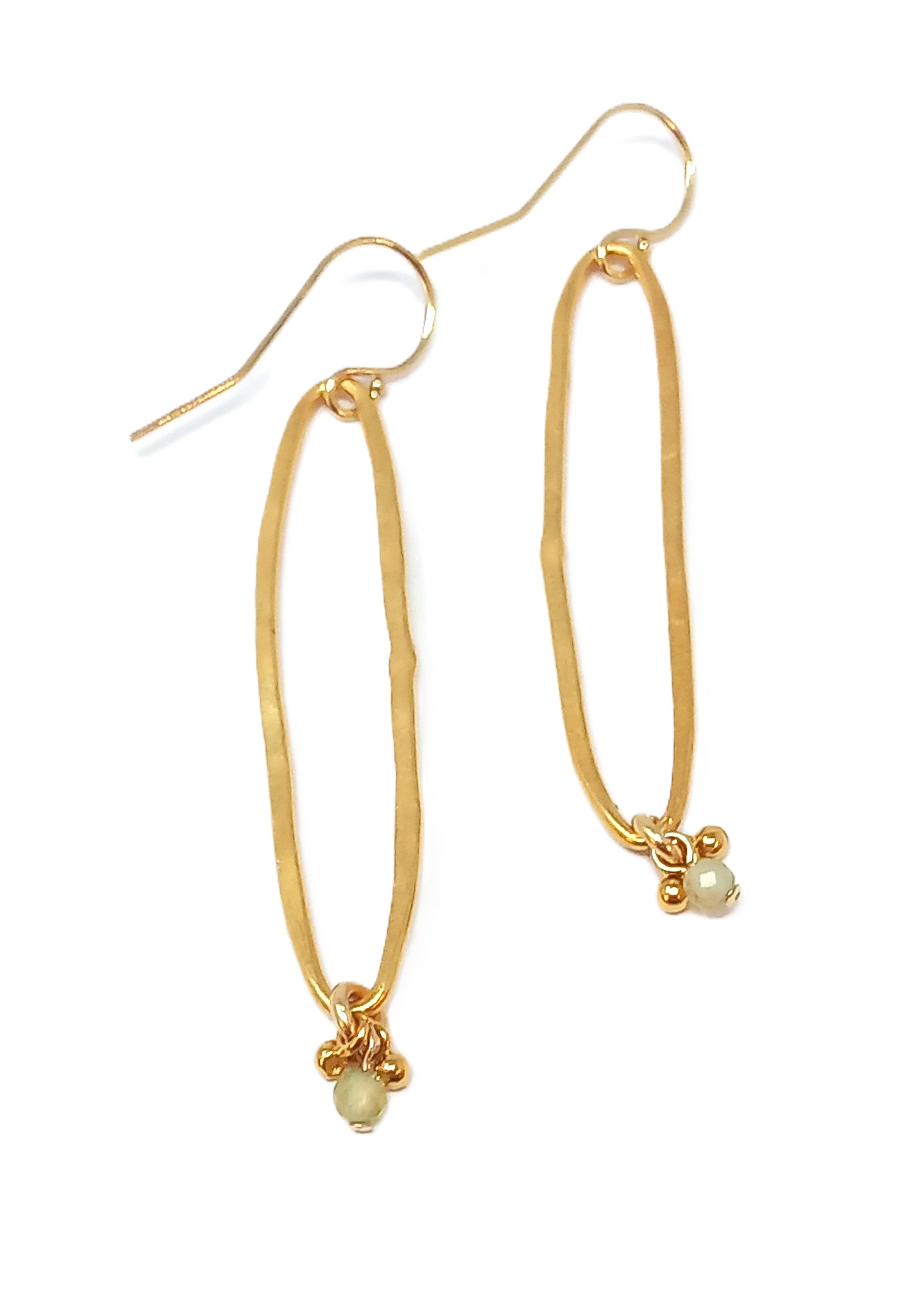 E142 Large Vermeil Paperclip & Balls & Quartz Earrings