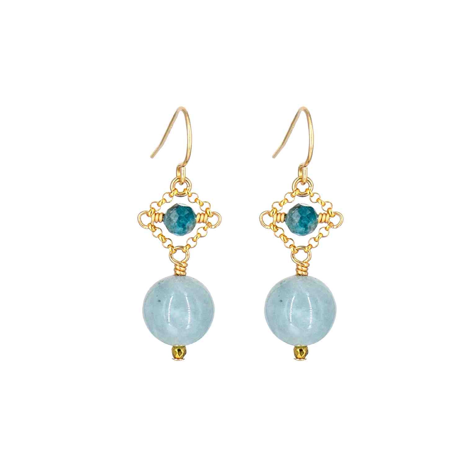 E460 Apatite/Aquamarine  Earrings by Silvana Segulja