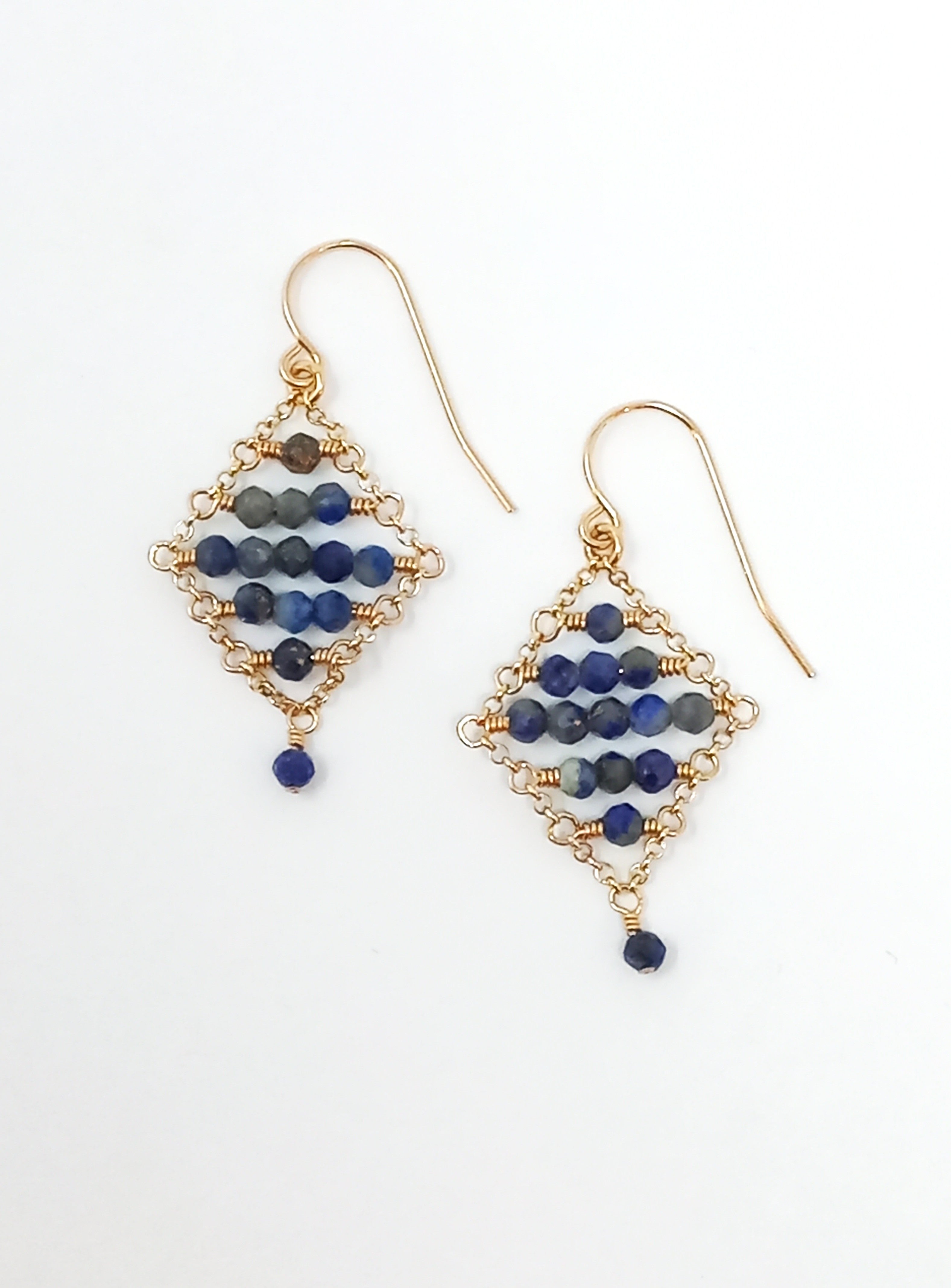 E483 Sodalite Tapestry Earrings by Silvana Segulja