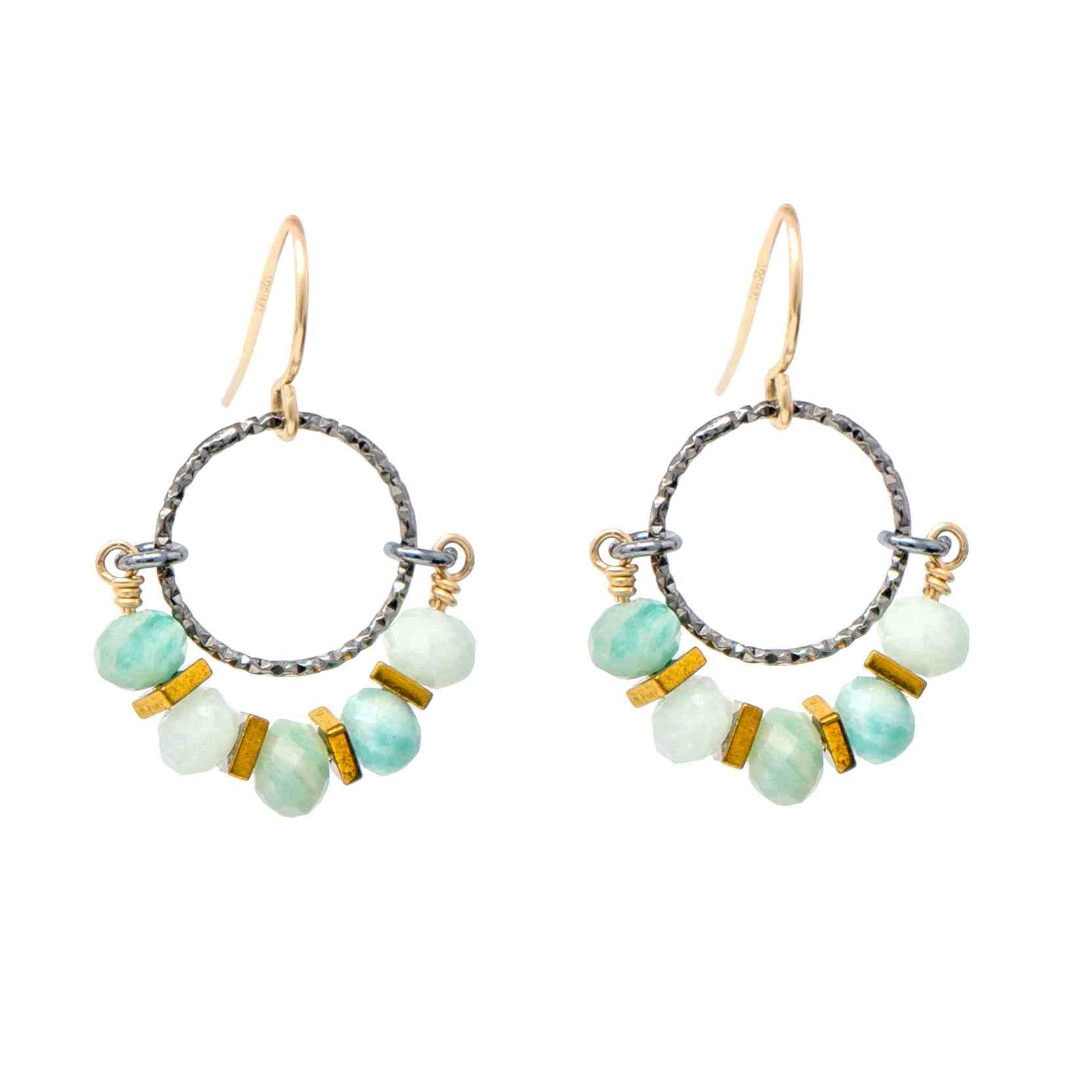 E486 Chalcedony Hoop Earrings by Silvana Segulja