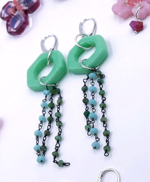 Jade Glass Earrings by Kait Rhoads