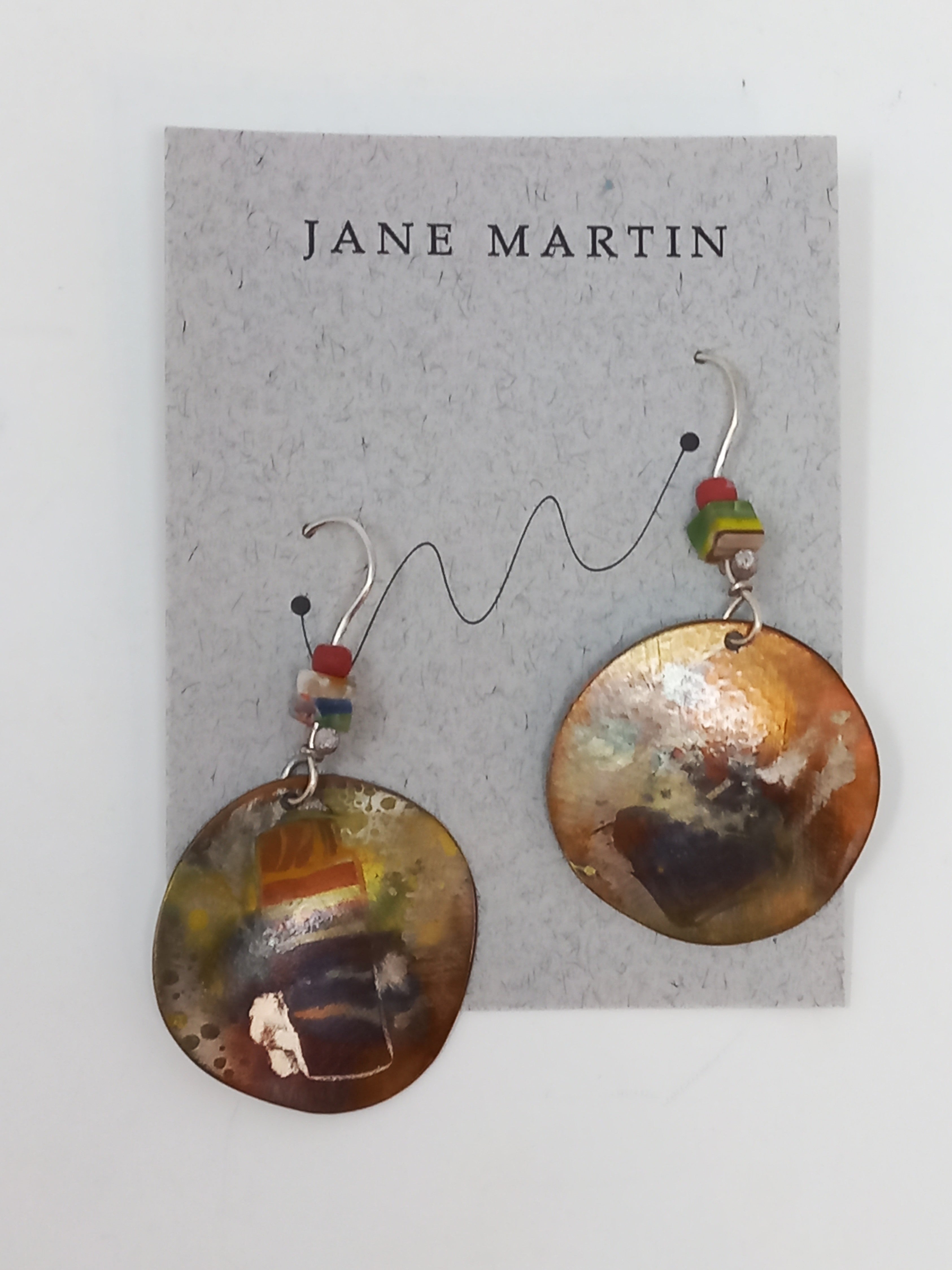 Abstract Jasper Circular Earrings (EOF-128) by Jane Martin