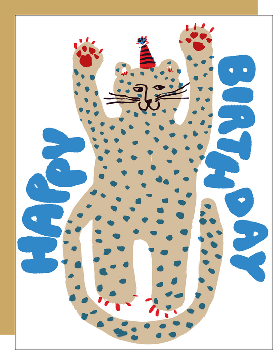 Party Cheetah Birthday Card