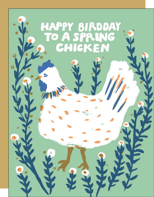 Spring Chicken Birthday Card by Egg Press