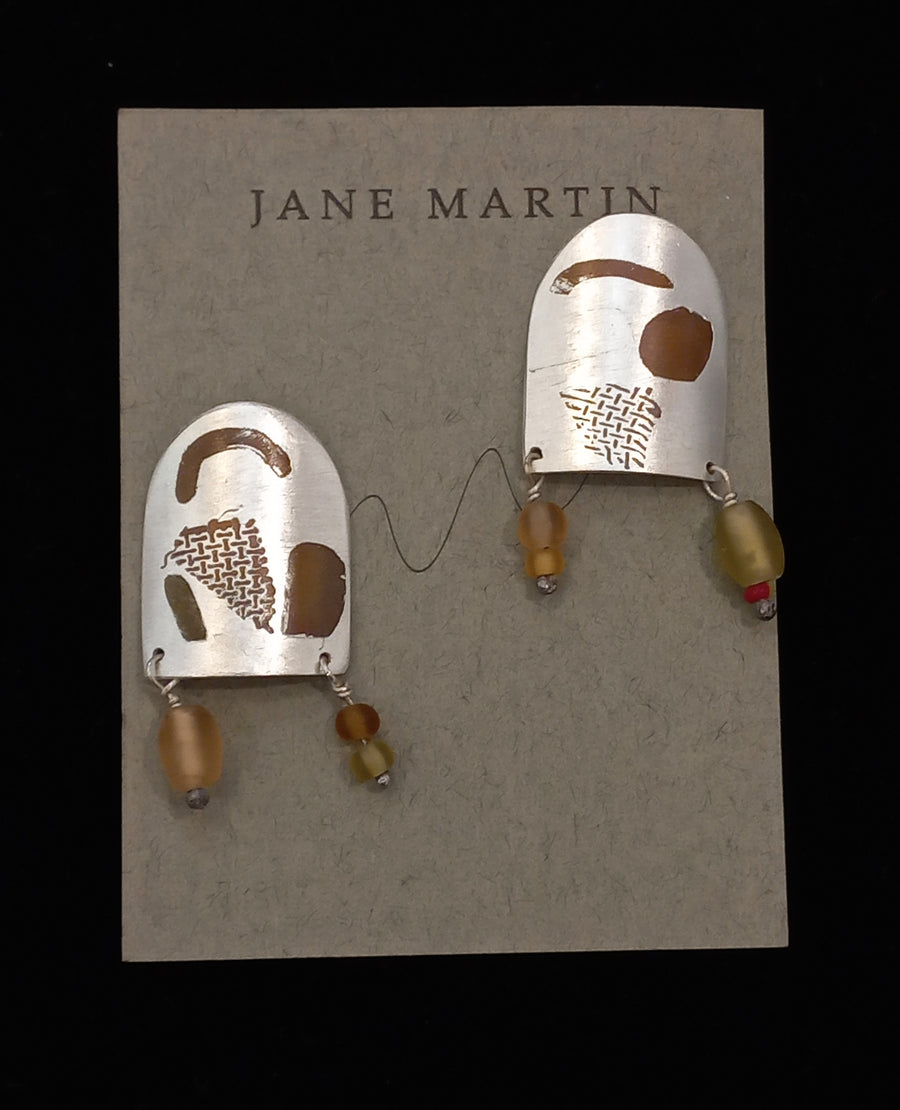 Curved Shield Earrings (ETK-121) by Jane Martin