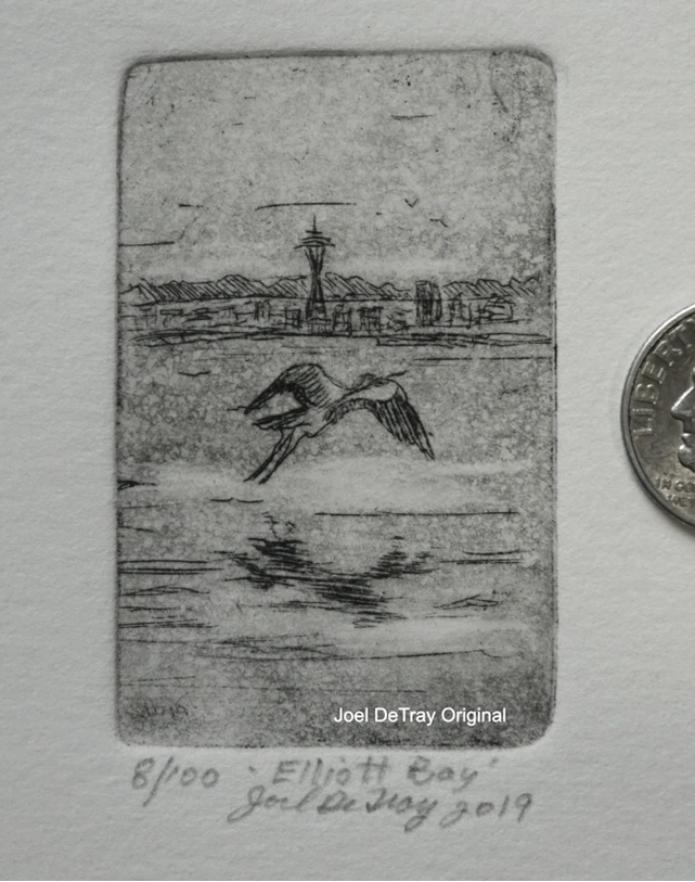 Mini Watercolor Etchings by Joel DeTray