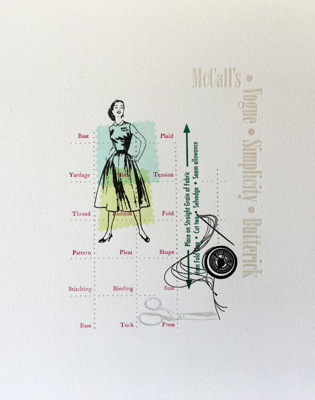 Home Sewing Mounted Print