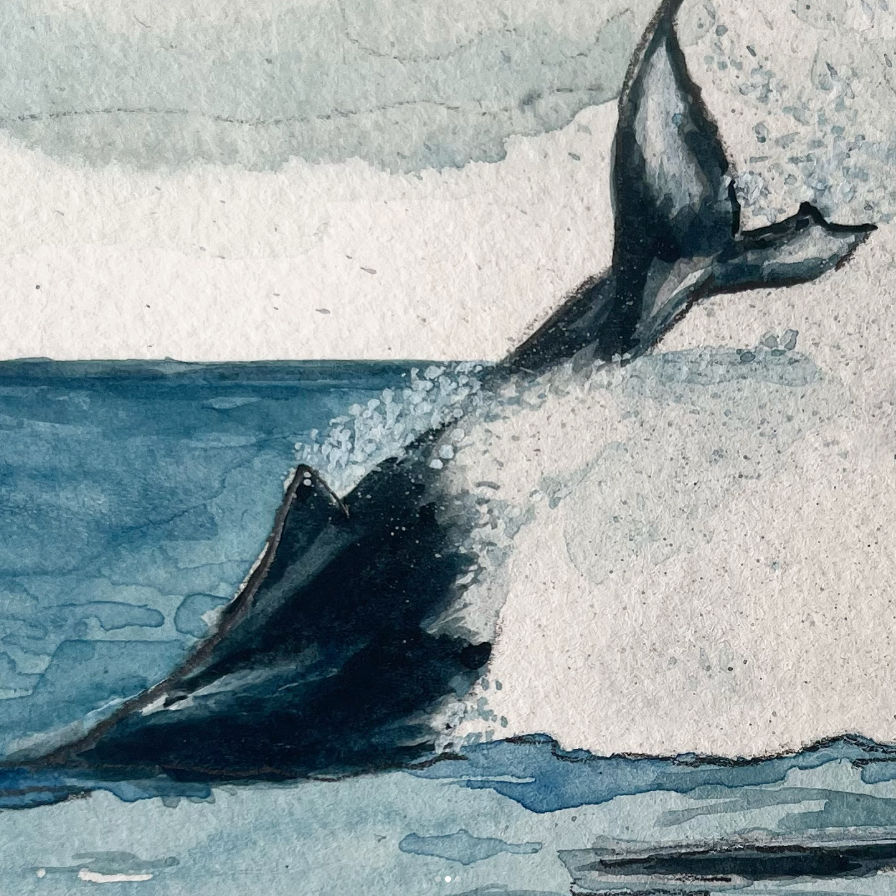 Humpbacks Print by Mary Jo Davis