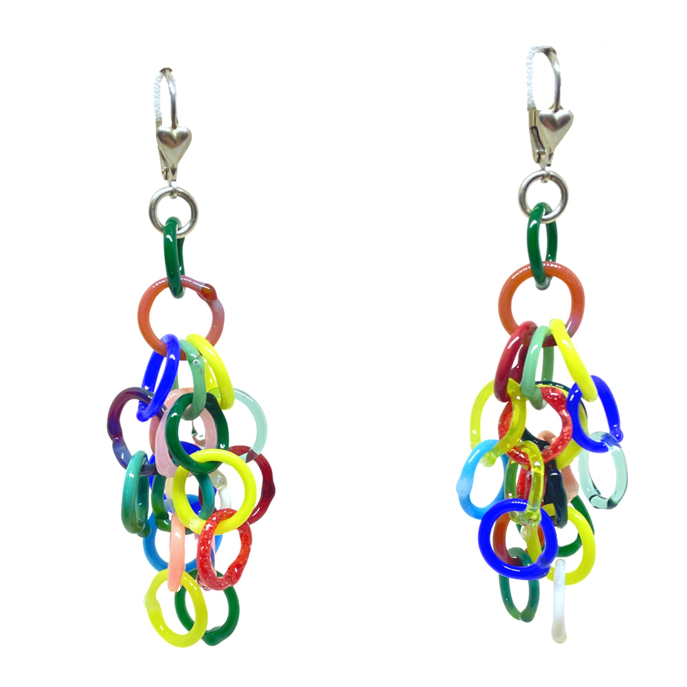 Assorted Large Tonal Glass Tassel Earrings by Inna Patina