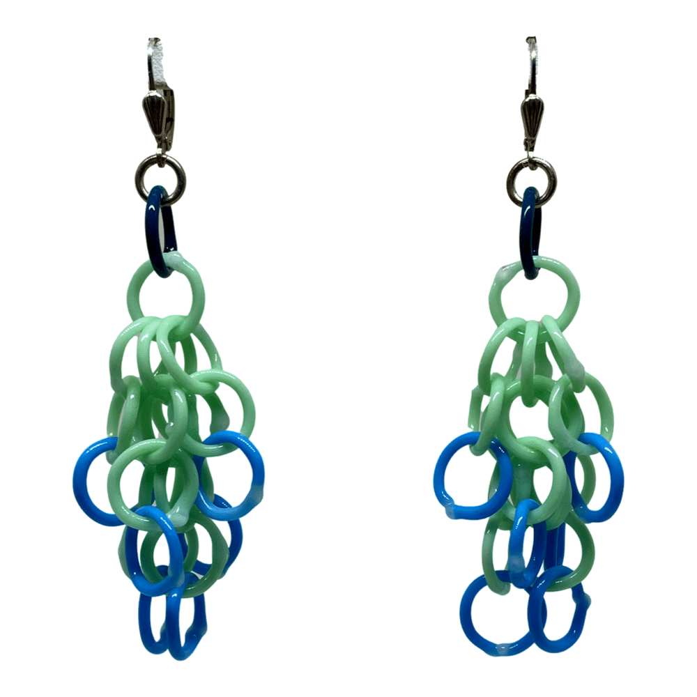 Assorted Large Tonal Glass Tassel Earrings by Inna Patina