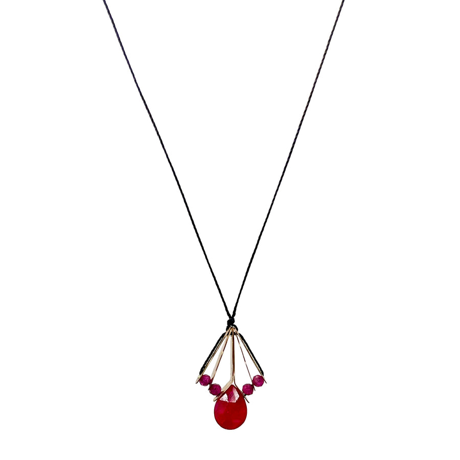 N560 Ruby Fan Necklace