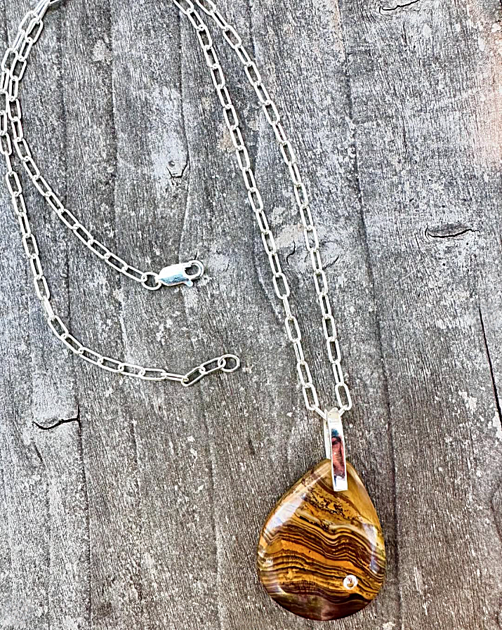 Jasper Teardrop Necklace by Michele Bianchi