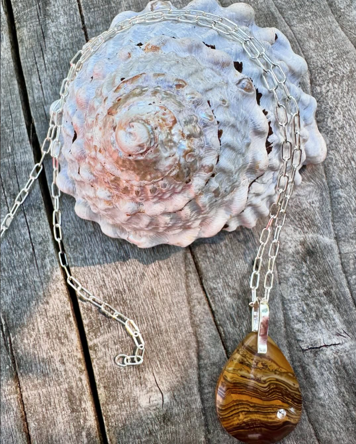 Jasper Teardrop Necklace by Michele Bianchi