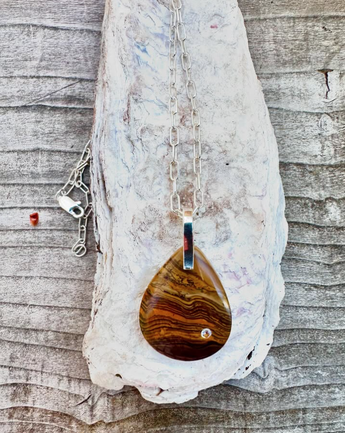 Jasper Teardrop Necklace by Michele Bianchi